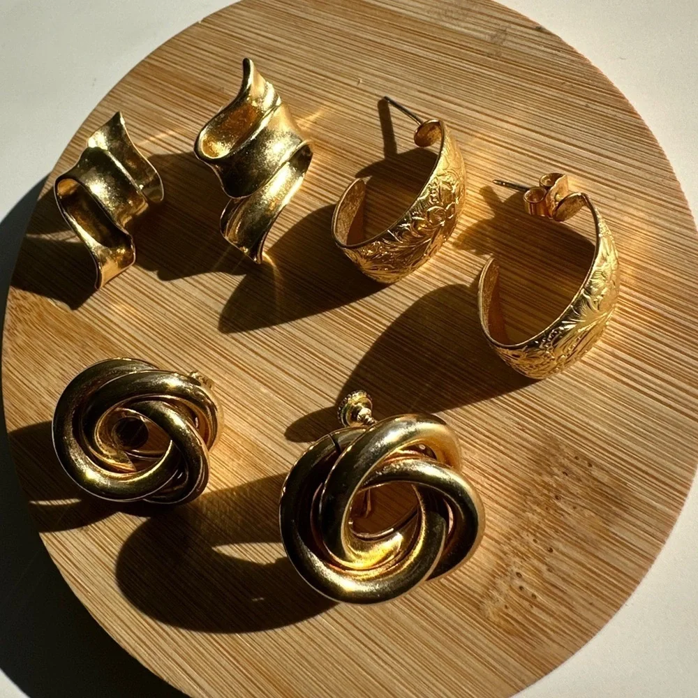 Elegant Gold-Tone Bundle Earrings Sets